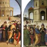 Confronto Sposalizio della Vergine Raffaello Perugino Brera