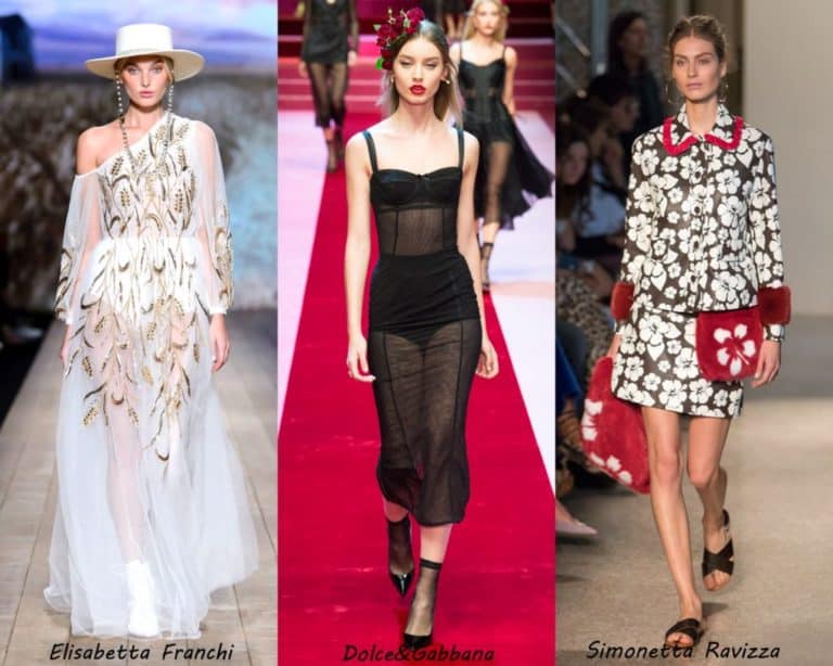 Milano Fashion Week settembre 2017 sfilate tendenze moda primavera estate 2018 Elisabetta Franchi DolceGabbana Simonetta Ravizza 1024x819