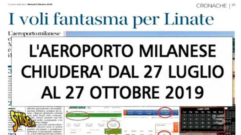 LINATE: chiude per lavori ma chi compra il biglietto non viene avvisato, interviene Striscia LINATE: chiude per lavori ma chi compra il biglietto non viene avvisato, interviene Striscia