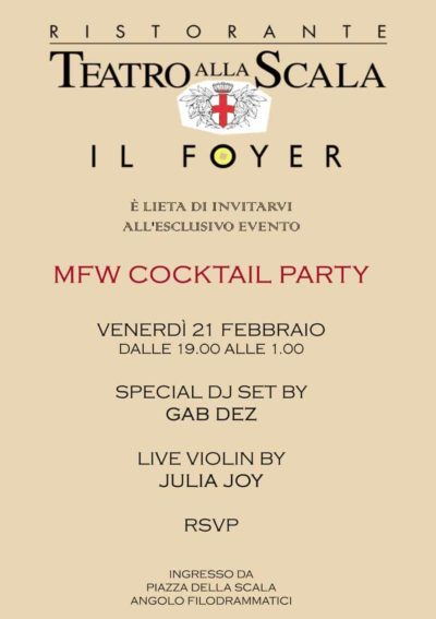 mfw cocktail party il foyer milano