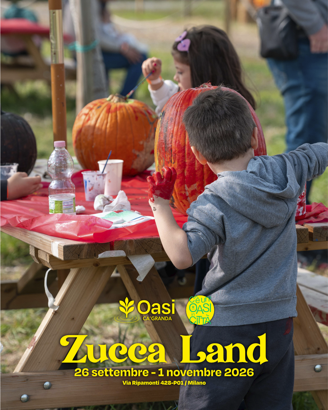 Laboratorio creativo con zucche per bambini a Zucca Land Milano 2026