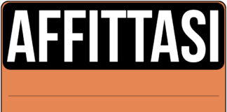 cartello affittasi da stampare arancio