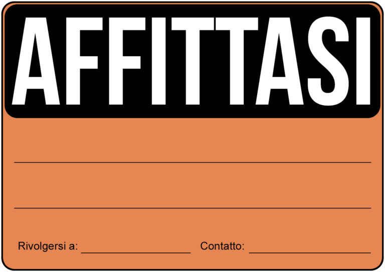 cartello affittasi da stampare arancio