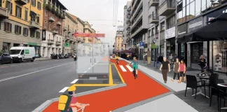 nuova pista ciclabile in Corso Buenos Aires