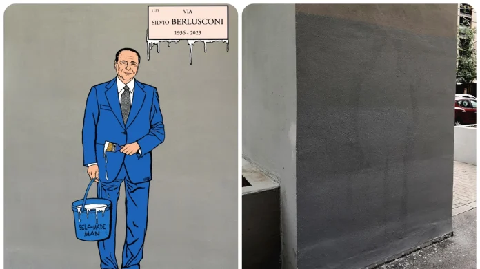 murale di Silvio Berlusconi