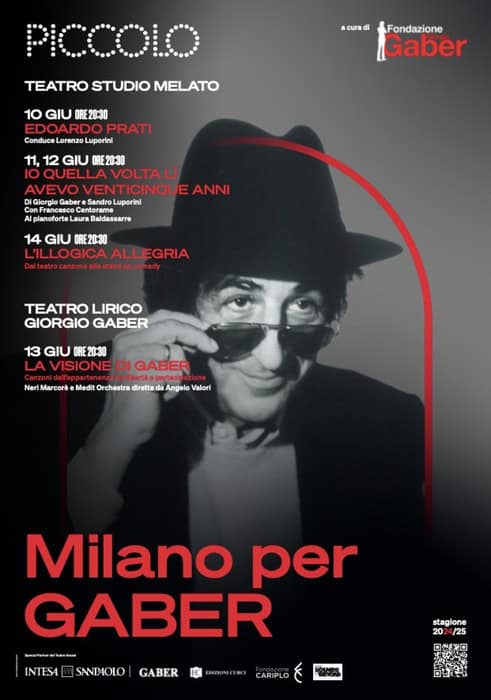 Milano per Gaber 2025: 5 spettacoli a giugno