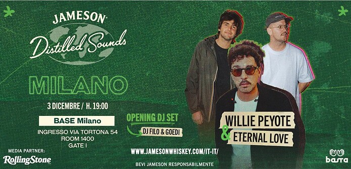 Jameson Distilled Sounds – Willie Peyote base milano