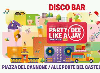 Disco Bar by Food Society durante Party Like a Deejay 2026 a Milano con street food, DJ set, aperitivo e musica a Piazza del Cannone nel Parco Sempione