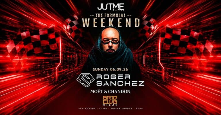 Roger Sanchez al JustMe Milano per il F1 Party del GP di Monza 2026