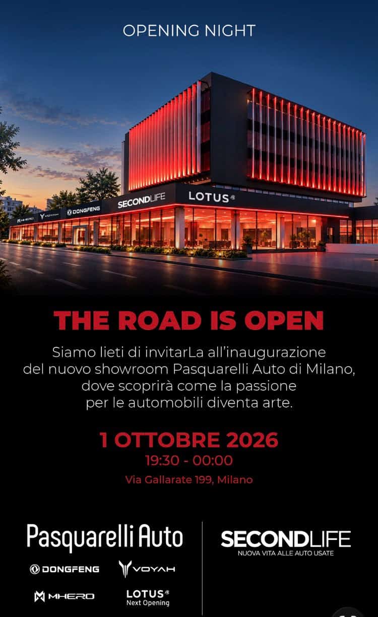 Opening Night Pasquarelli Auto Milano – 1 ottobre 2026